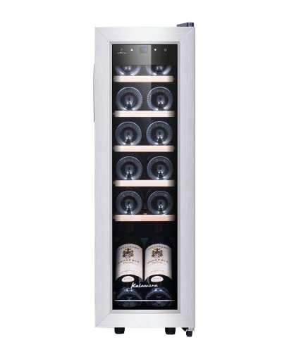 Kalamera Weinkühlschrank, 12 Flaschen 35 Liter Weinklimaschrank klein mit Kompressor