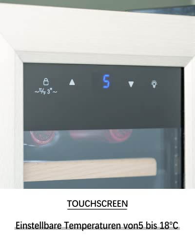 Kalamera Weinkühlschrank, 12 Flaschen 35 Liter Weinklimaschrank klein mit Kompressor