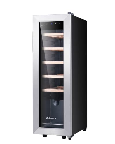 Kalamera Weinkühlschrank, 12 Flaschen 35 Liter Weinklimaschrank klein mit Kompressor
