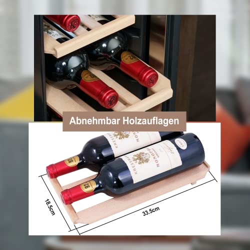 Kalamera Weinkühlschrank, 12 Flaschen 35 Liter Weinklimaschrank klein mit Kompressor