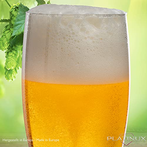 PLATINUX Biergläser 500ml, Set 6-Teilig, Weizengläser, hohes Bierglas