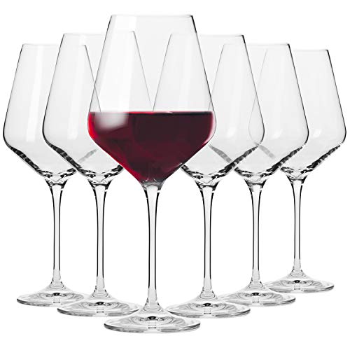 Krosno Rot-Weingläser, 6er set, 490ml, Rotweingläser, spülmaschinenfest