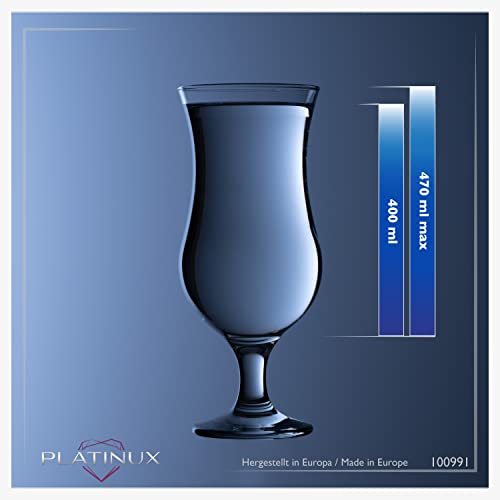 Platinux Cocktailgläser 400ml aus Glas Set 6-Teilig, Longdrinkgläser Partygläser