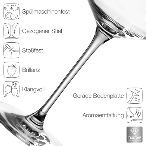 GRAVURZEILE Leonardo Puccini Weinglas mit Gravur, Personalisiert mit Initial & Name, Rotweinglas, Weißweinglas