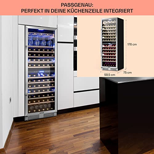Klarstein Weinkühlschrank Vinovilla, 2 Zonen Getränkekühlschrank Schmal
