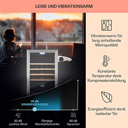 Klarstein Weinkühlschrank, Getränkekühlschrank Schmal, Kühlschrank mit Glastür