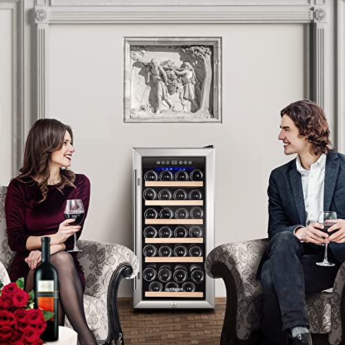 BODEGA Weinkühlschrank, 32 Flaschen 83 Liter, Touch-Bedienfeld, 5-18°C Kühlzone