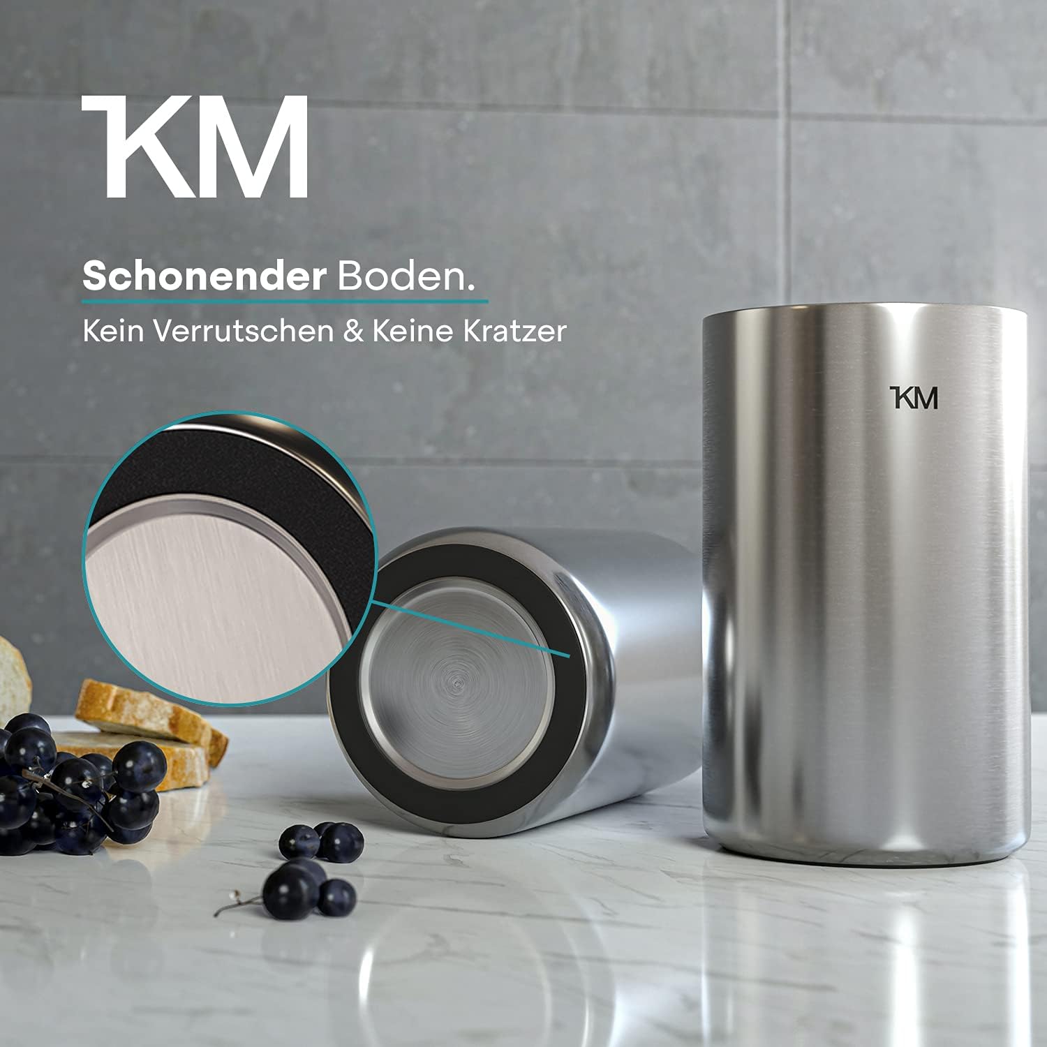 KITCHENMAPE Flaschenkühler aus doppelwandigen Edelstahl - Weinflaschenkühler mit langanhaltender Kühlung - ideal für alle Flaschen