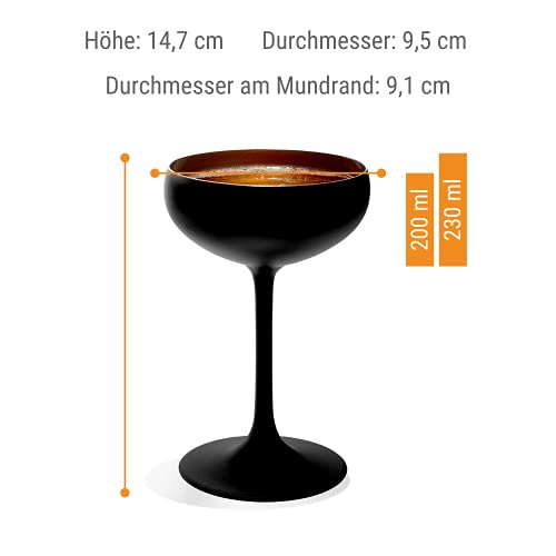 Stölzle Lausitz Elements Sektschalen Schwarz, matt Bronze 6er Set 200ml