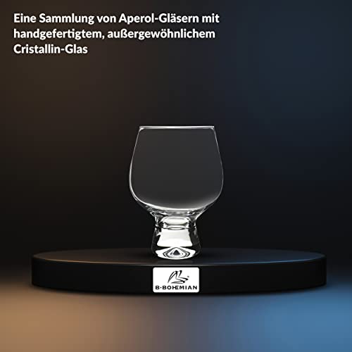 B.BOHEMIAN 4-teiliges Aperol Cocktailgläser 540ml Handgefertigt & Exklusiv