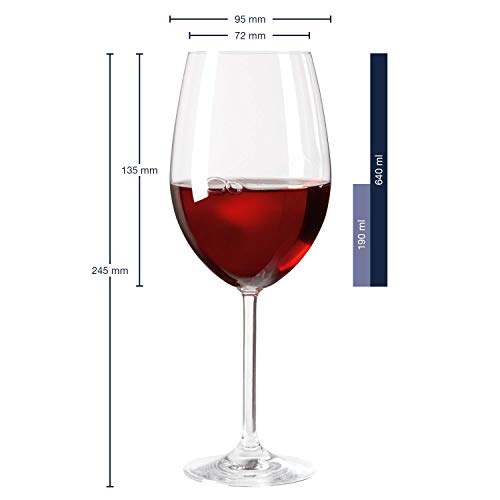 Leonardo Daily Bordeaux-Gläser, Rotwein-Kelch mit Stiel, 6er Set, 640ml