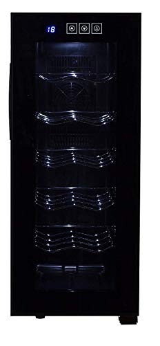 CAMRY Weinkühlschrank 33 Liter für 12 Flasche Weinkühler mit LED Beleuchtung