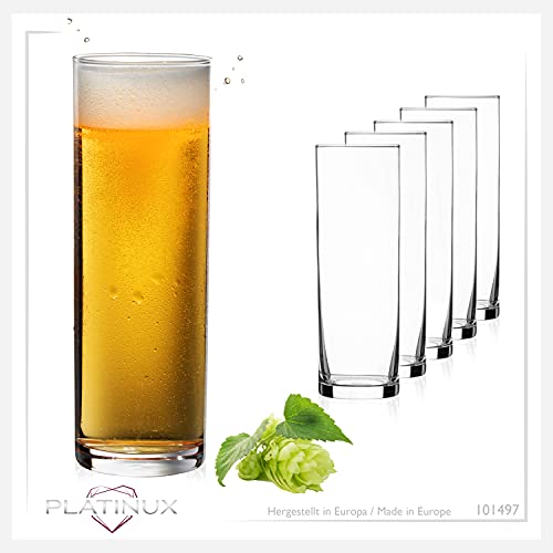 PLATINUX Hohe Biergläser 200ml, Set 6-Teilig, Kölschglas