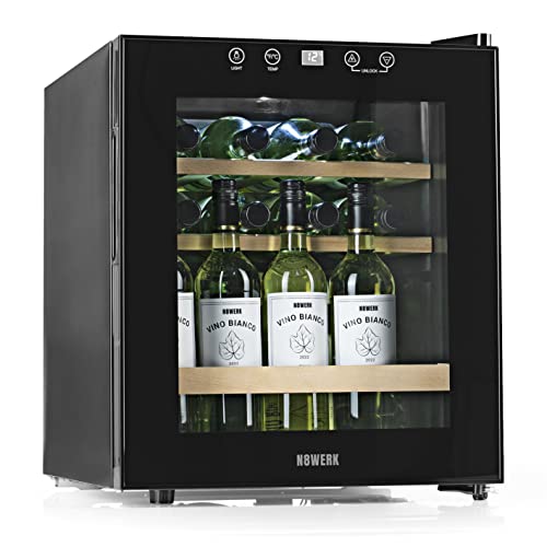 N8WERK Weinkühlschrank für bis zu 15 Flaschen Wein, Leise Kompressortechnologie|, freistehend