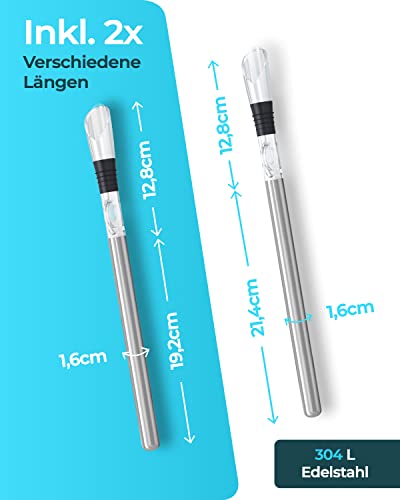 Brendo® 4-in-1 Premium Weinkühlstab, Weinkühler Stab inkl. 2 Stäben