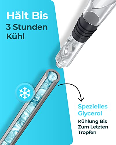 Brendo® 4-in-1 Premium Weinkühlstab, Weinkühler Stab inkl. 2 Stäben