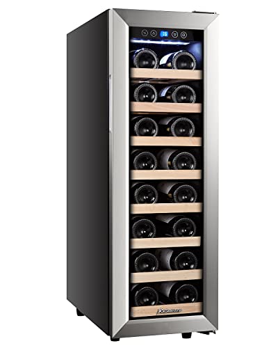 Kalamera Weinkühlschrank Klein, 21 Flaschen, 75 Liter, Eine Kühlzonen 5-18 °C