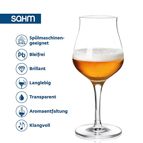 SAHM Biergläser Set 6 STK, 420ml, Craft Beer Gläser