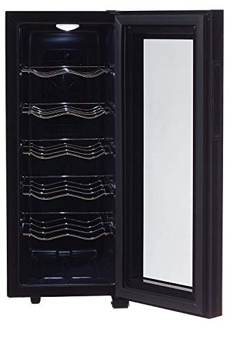 CAMRY Weinkühlschrank 33 Liter für 12 Flasche Weinkühler mit LED Beleuchtung