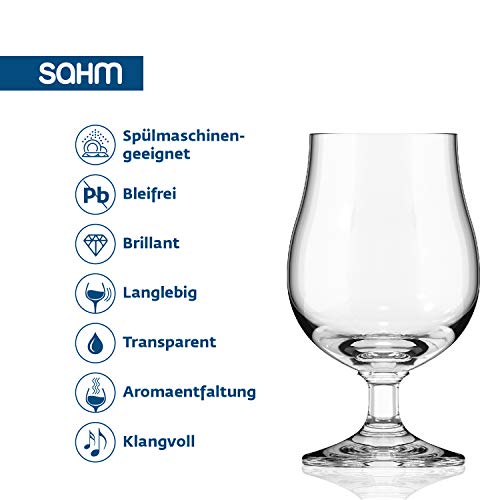 SAHM Bristol Pokal Biergläser 0,3l, 6 Stück, Biertulpe, Pilsgläser & Craft Beer Gläser