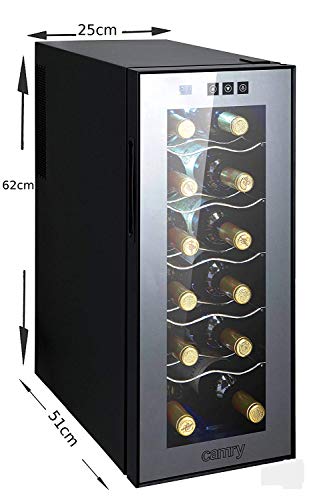 CAMRY Weinkühlschrank 33 Liter für 12 Flasche Weinkühler mit LED Beleuchtung