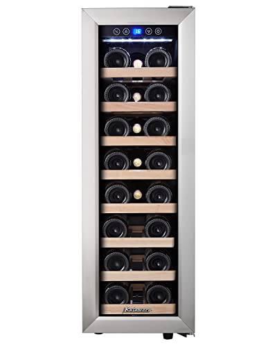 Kalamera Weinkühlschrank Klein, 21 Flaschen, 75 Liter, Eine Kühlzonen 5-18 °C