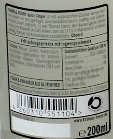 24 Flaschen Orginal Thomas Henry Tonic Water a 200ml