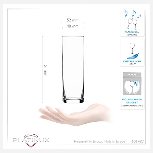 PLATINUX Hohe Biergläser 200ml, Set 6-Teilig, Kölschglas