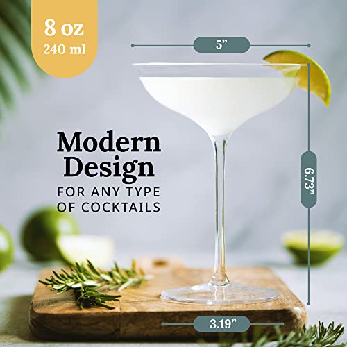 Sipour Cocktail-Gläser 4er-Set 240ml, bruchsicher & elegantes Design, Gläser-Set