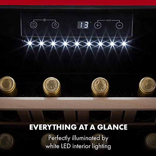 Klarstein Weinkühlschrank, Getränkekühlschrank Schmal, Kühlschrank mit Glastür