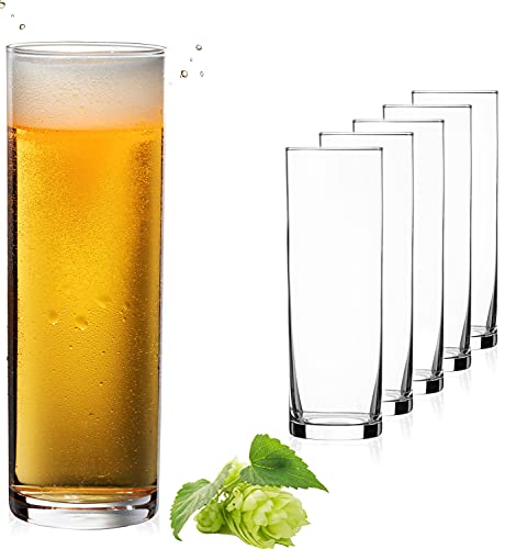 PLATINUX Hohe Biergläser 200ml, Set 6-Teilig, Kölschglas