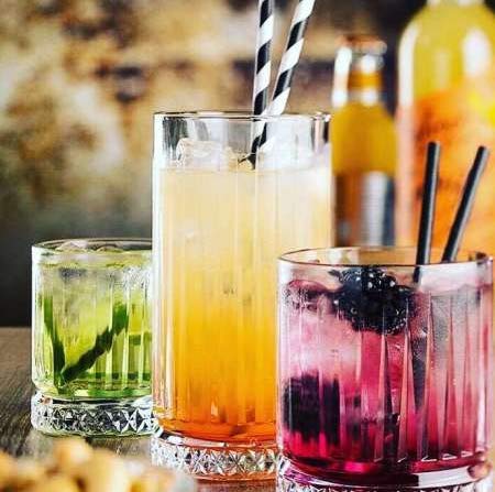 Pasabahce Longdrink Glas, Retro-Design, Kristall-Look, für Cocktail, Saft, Wasser, 445ml, 2 Stück