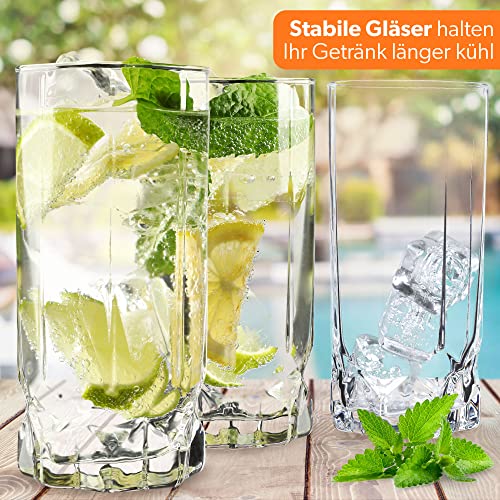 KADAX Trinkgläser, 6er Set, Saftgläser aus Glas