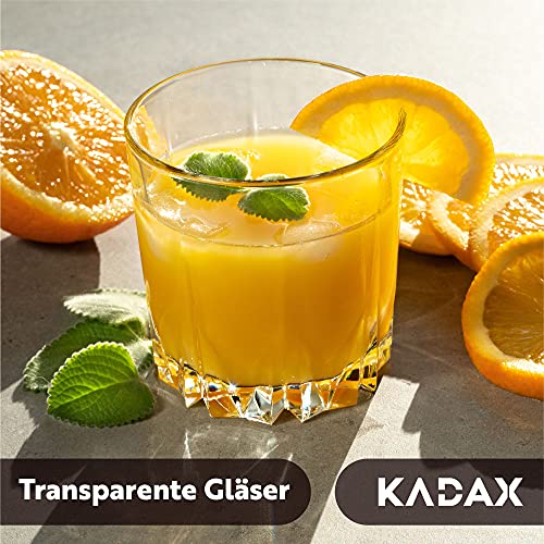KADAX Trinkgläser aus hochwertigem Glas, 6er Set, Wassergläser, dickwandige Saftgläser