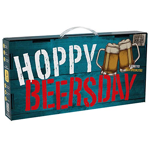 Hoppy Beersday Bier Box mit Tragegriff, gefüllt mit 8 x 0,33l Biere