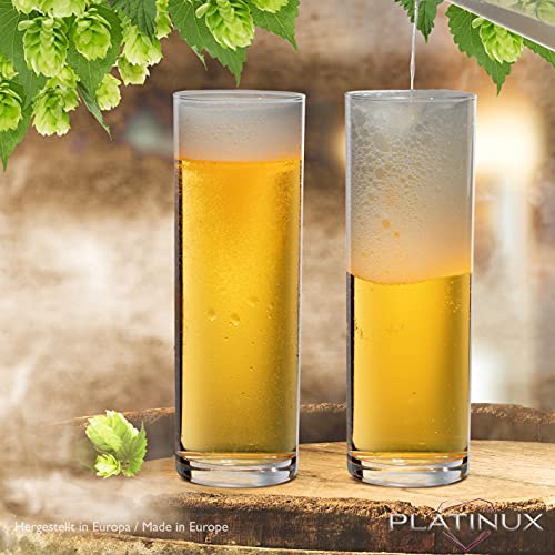 PLATINUX Hohe Biergläser 200ml, Set 6-Teilig, Kölschglas