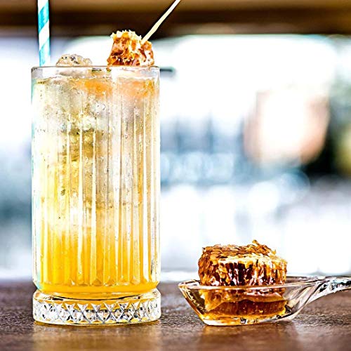 Pasabahce Longdrink Glas, Retro-Design, Kristall-Look, für Cocktail, Saft, Wasser, 445ml, 2 Stück