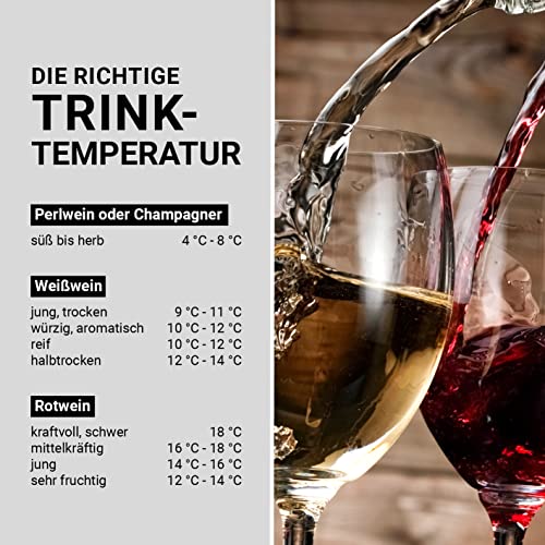 N8WERK Weinkühlschrank für bis zu 15 Flaschen Wein, Leise Kompressortechnologie|, freistehend