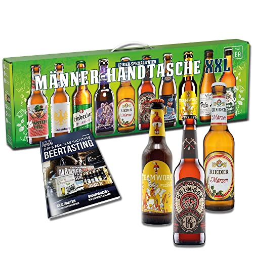 KALEA Männerhandtasche XXL, Bierset als Biergeschenk mit 12 x 0,33l Bierspezialitäten