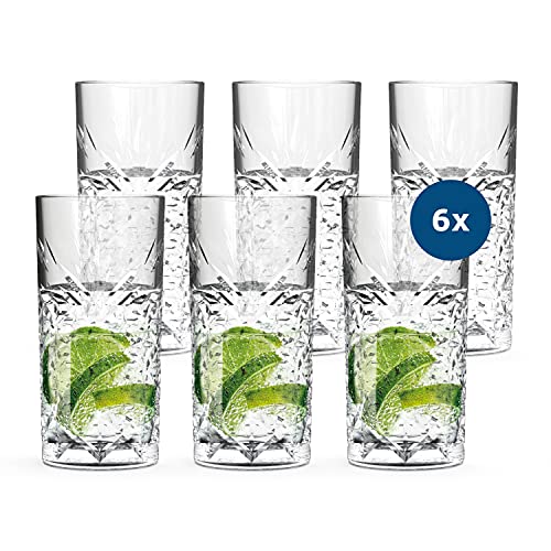 SAHM Gläser Set 6 teilig, 450ml, Trinkgläser Set, Gin Tonic Gläser