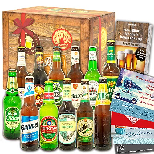 12x Bier aus der Welt & Deutschland/Geschenk Set, Geburtstagsgeschenk